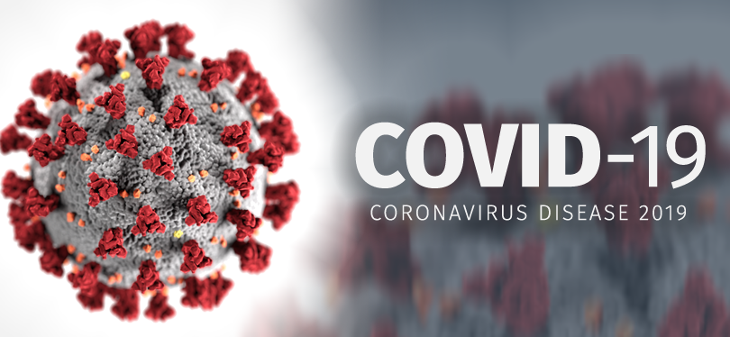 Image of the Coronavirus and the works COVID-19