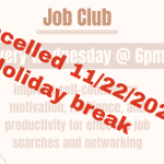 CANCELLED: Job Club - Hybrid Meeting