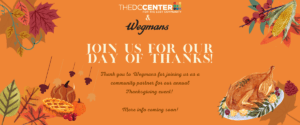 Image has text about the upcoming Day of Thanks event