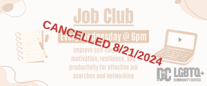 CANCELLED: Job Club - Via Zoom